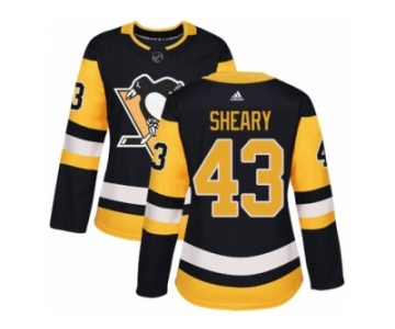 Women's Adidas Pittsburgh Penguins #43 Conor Sheary Premier Black Home NHL Jersey