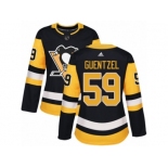 Women's Adidas Pittsburgh Penguins #59 Jake Guentzel Authentic Black Home NHL Jersey