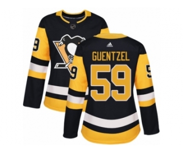 Women's Adidas Pittsburgh Penguins #59 Jake Guentzel Authentic Black Home NHL Jersey