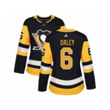 Women's Adidas Pittsburgh Penguins #6 Trevor Daley Premier Black Home NHL Jersey