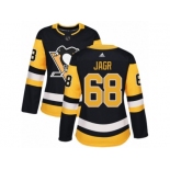 Women's Adidas Pittsburgh Penguins #68 Jaromir Jagr Authentic Black Home NHL Jersey