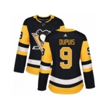 Women's Adidas Pittsburgh Penguins #9 Pascal Dupuis Premier Black Home NHL Jersey