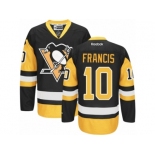 Women's Reebok Pittsburgh Penguins #10 Ron Francis Premier Black Gold Third NHL Jersey