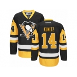 Women's Reebok Pittsburgh Penguins #14 Chris Kunitz Premier Black Gold Third NHL Jersey