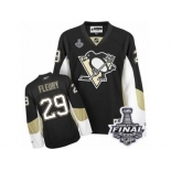 Women's Reebok Pittsburgh Penguins #29 Marc-Andre Fleury Authentic Black Home 2017 Stanley Cup Final NHL Jersey