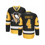 Women's Reebok Pittsburgh Penguins #4 Justin Schultz Premier Black Gold Third NHL Jersey