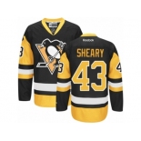 Women's Reebok Pittsburgh Penguins #43 Conor Sheary Premier Black Gold Third NHL Jersey