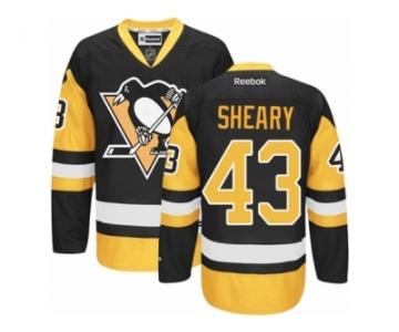 Women's Reebok Pittsburgh Penguins #43 Conor Sheary Premier Black Gold Third NHL Jersey