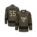 Women's Reebok Pittsburgh Penguins #55 Larry Murphy Premier Green Salute to Service NHL Jersey