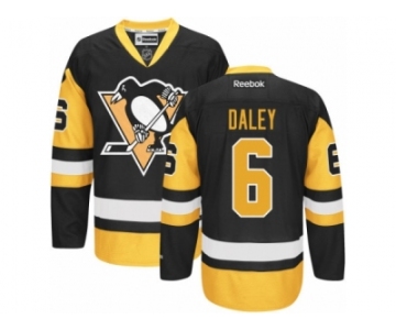 Women's Reebok Pittsburgh Penguins #6 Trevor Daley Premier Black Gold Third NHL Jersey