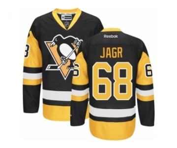 Women's Reebok Pittsburgh Penguins #68 Jaromir Jagr Premier Black Gold Third NHL Jersey