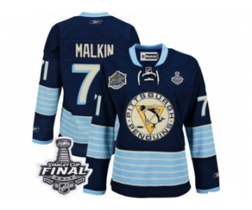 Women's Reebok Pittsburgh Penguins #71 Evgeni Malkin Authentic Navy Blue Third Vintage 2017 Stanley Cup Final NHL Jersey