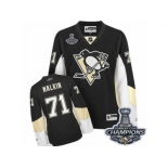 Women's Reebok Pittsburgh Penguins #71 Evgeni Malkin Premier Black Home 2017 Stanley Cup Champions NHL Jersey