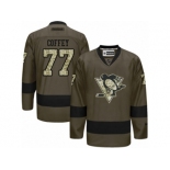 Women's Reebok Pittsburgh Penguins #77 Paul Coffey Premier Green Salute to Service NHL Jersey