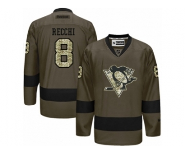 Women's Reebok Pittsburgh Penguins #8 Mark Recchi Premier Green Salute to Service NHL Jersey