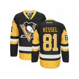 Women's Reebok Pittsburgh Penguins #81 Phil Kessel Premier Black Gold Third NHL Jersey