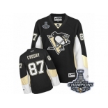 Women's Reebok Pittsburgh Penguins #87 Sidney Crosby Authentic Black Home 2017 Stanley Cup Champions NHL Jersey