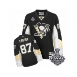 Women's Reebok Pittsburgh Penguins #87 Sidney Crosby Authentic Black Home 2017 Stanley Cup Final NHL Jersey