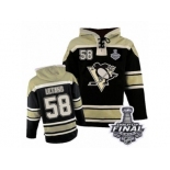 Men's Old Time Hockey Pittsburgh Penguins #58 Kris Letang Authentic Black Sawyer Hooded Sweatshirt 2017 Stanley Cup Final