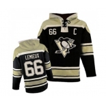 Men's Old Time Hockey Pittsburgh Penguins #66 Mario Lemieux Authentic Black Sawyer Hooded Sweatshirt NHL Jersey