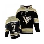 Men's Old Time Hockey Pittsburgh Penguins #7 Paul Martin Authentic Black Sawyer Hooded Sweatshirt NHL Jersey