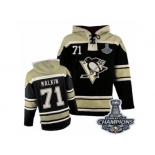 Men's Old Time Hockey Pittsburgh Penguins #71 Evgeni Malkin Premier Black Sawyer Hooded Sweatshirt 2017 Stanley Cup Champions