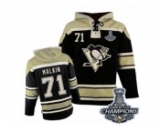 Men's Old Time Hockey Pittsburgh Penguins #71 Evgeni Malkin Premier Black Sawyer Hooded Sweatshirt 2017 Stanley Cup Champions