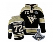 Men's Old Time Hockey Pittsburgh Penguins #72 Patric Hornqvist Premier Black Sawyer Hooded Sweatshirt 2017 Stanley Cup Champions