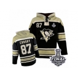 Men's Old Time Hockey Pittsburgh Penguins #87 Sidney Crosby Authentic Black Sawyer Hooded Sweatshirt 2017 Stanley Cup Final