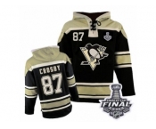 Men's Old Time Hockey Pittsburgh Penguins #87 Sidney Crosby Authentic Black Sawyer Hooded Sweatshirt 2017 Stanley Cup Final