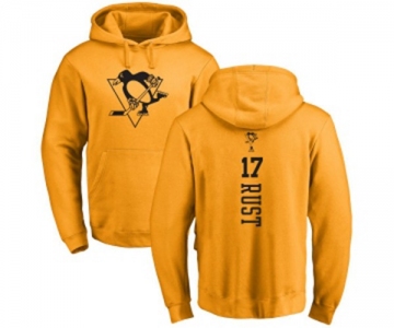 NHL Adidas Pittsburgh Penguins #17 Bryan Rust Gold One Color Backer Pullover Hoodie