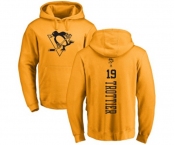 NHL Adidas Pittsburgh Penguins #19 Bryan Trottier Gold One Color Backer Pullover Hoodie