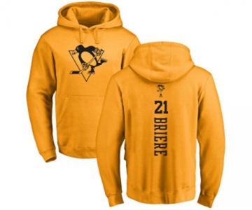 NHL Adidas Pittsburgh Penguins #21 Michel Briere Gold One Color Backer Pullover Hoodie