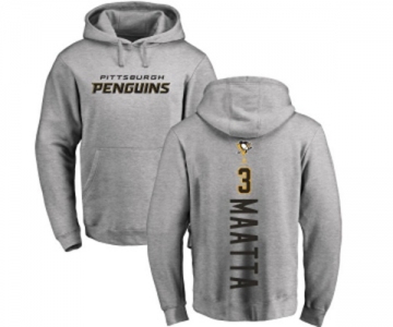 NHL Adidas Pittsburgh Penguins #3 Olli Maatta Ash Backer Pullover Hoodie