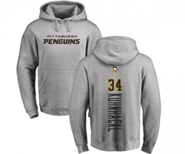 NHL Adidas Pittsburgh Penguins #34 Tom Kuhnhackl Ash Backer Pullover Hoodie