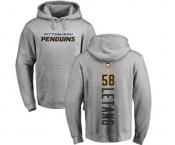 NHL Adidas Pittsburgh Penguins #58 Kris Letang Ash Backer Pullover Hoodie