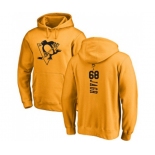 NHL Adidas Pittsburgh Penguins #68 Jaromir Jagr Gold One Color Backer Pullover Hoodie