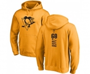 NHL Adidas Pittsburgh Penguins #68 Jaromir Jagr Gold One Color Backer Pullover Hoodie