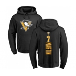 NHL Adidas Pittsburgh Penguins #7 Paul Martin Black Backer Pullover Hoodie