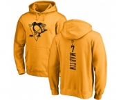 NHL Adidas Pittsburgh Penguins #7 Paul Martin Gold One Color Backer Pullover Hoodie