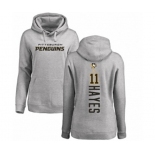 NHL Women Adidas Pittsburgh Penguins #11 Jimmy Hayes Ash Backer Pullover Hoodie