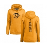 NHL Women Adidas Pittsburgh Penguins #11 Jimmy Hayes Gold One Color Backer Pullover Hoodie