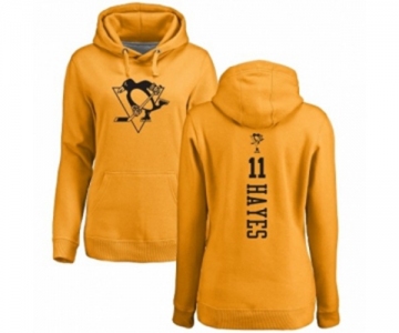 NHL Women Adidas Pittsburgh Penguins #11 Jimmy Hayes Gold One Color Backer Pullover Hoodie