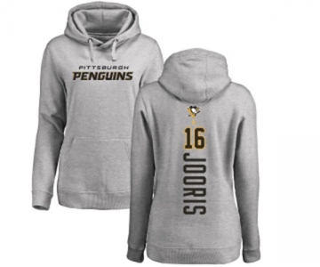 NHL Women Adidas Pittsburgh Penguins #16 Josh Jooris Ash Backer Pullover Hoodie