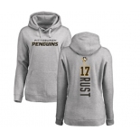 NHL Women Adidas Pittsburgh Penguins #17 Bryan Rust Ash Backer Pullover Hoodie