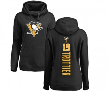 NHL Women Adidas Pittsburgh Penguins #19 Bryan Trottier Black Backer Pullover Hoodie