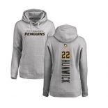 NHL Women Adidas Pittsburgh Penguins #22 Matt Hunwick Ash Backer Pullover Hoodie