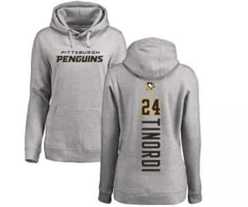 NHL Women Adidas Pittsburgh Penguins #24 Jarred Tinordi Ash Backer Pullover Hoodie