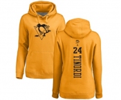 NHL Women Adidas Pittsburgh Penguins #24 Jarred Tinordi Gold One Color Backer Pullover Hoodie