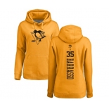 NHL Women Adidas Pittsburgh Penguins #35 Tom Barrasso Gold One Color Backer Pullover Hoodie